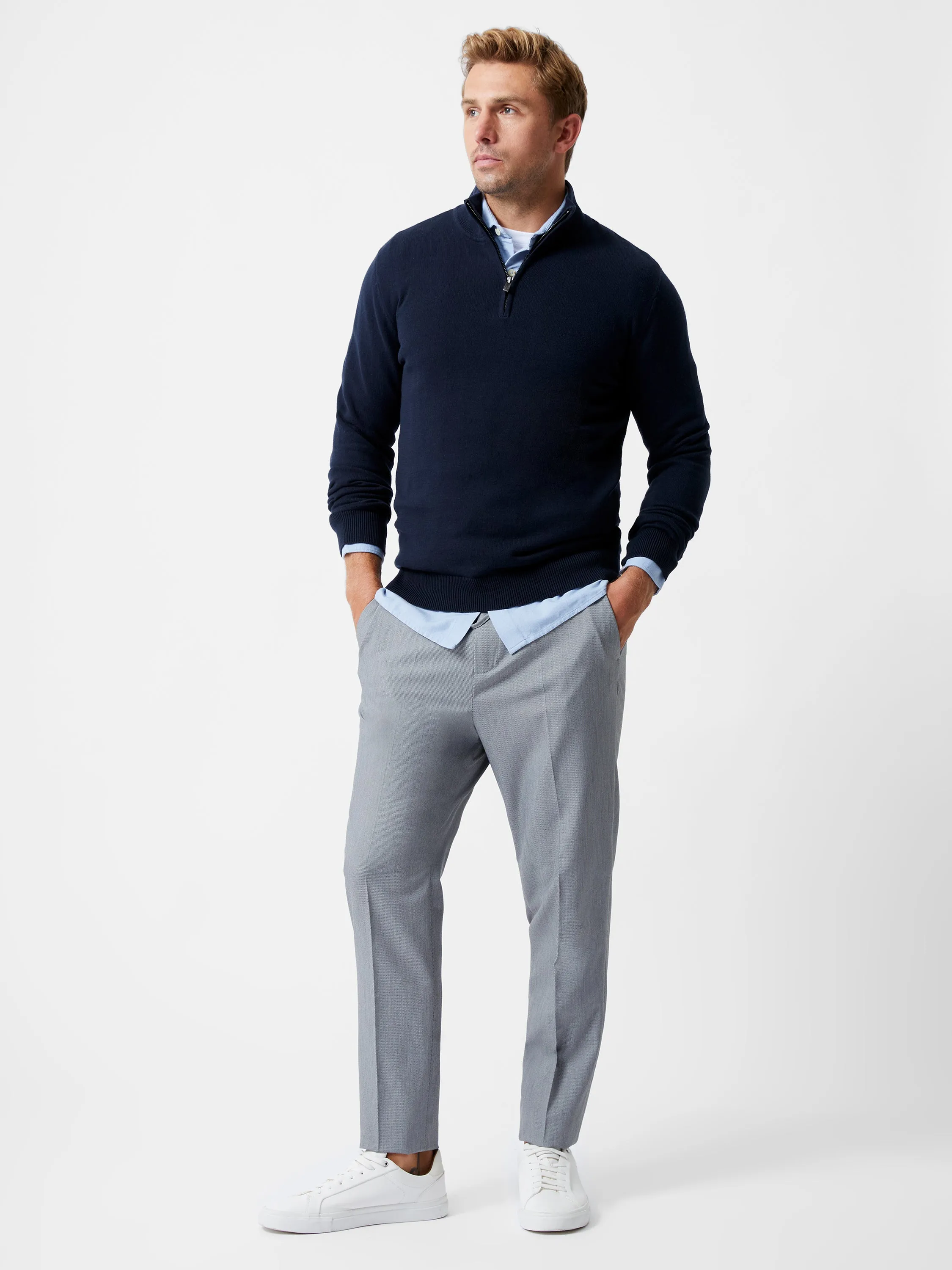 1/4 Zip Funnel Neck Top