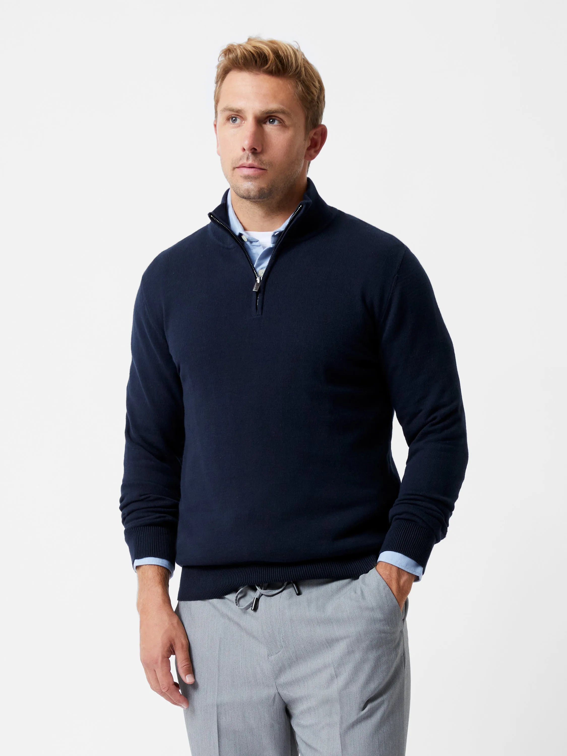 1/4 Zip Funnel Neck Top