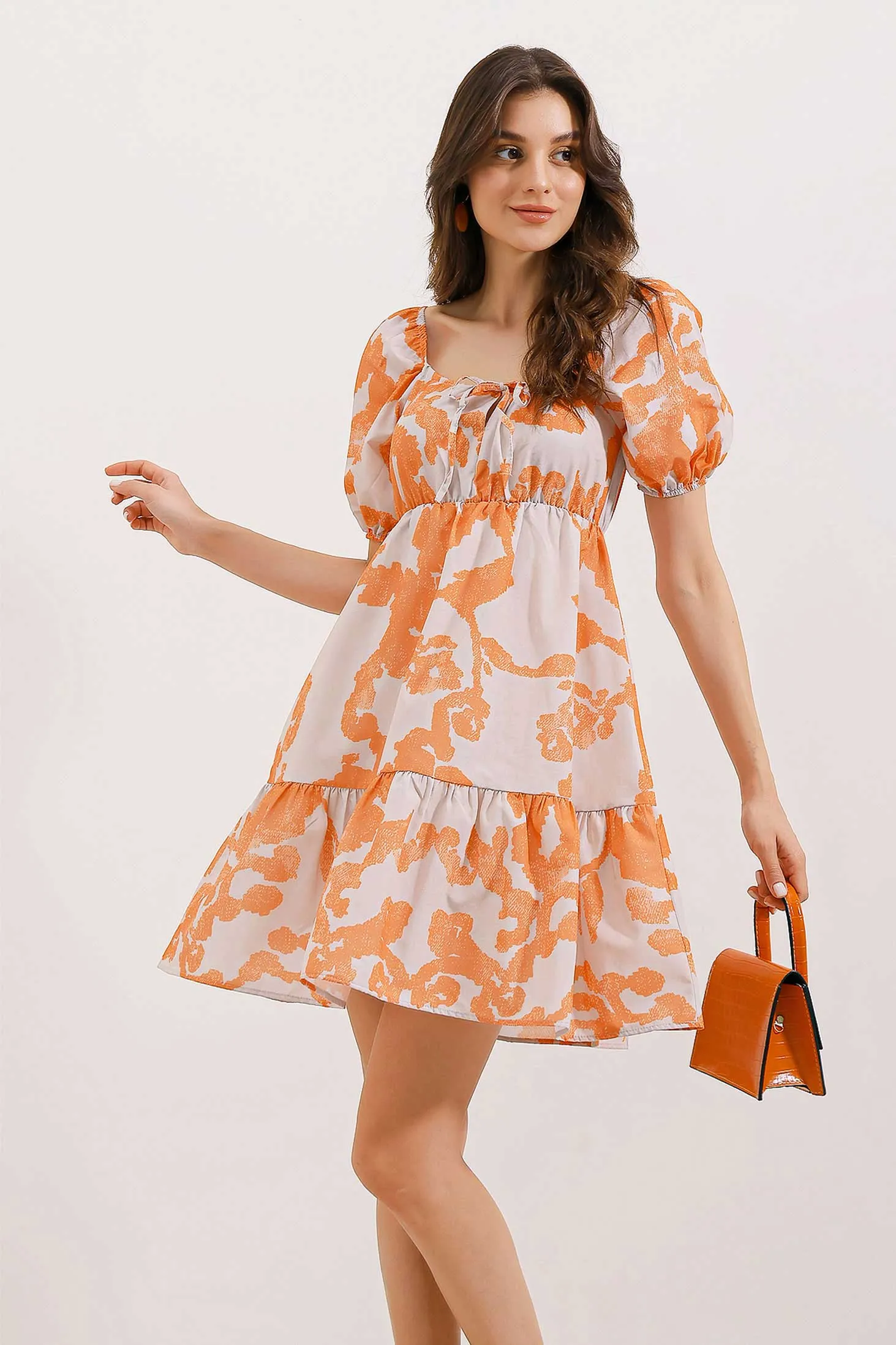 2351 kloş poplin elbise
