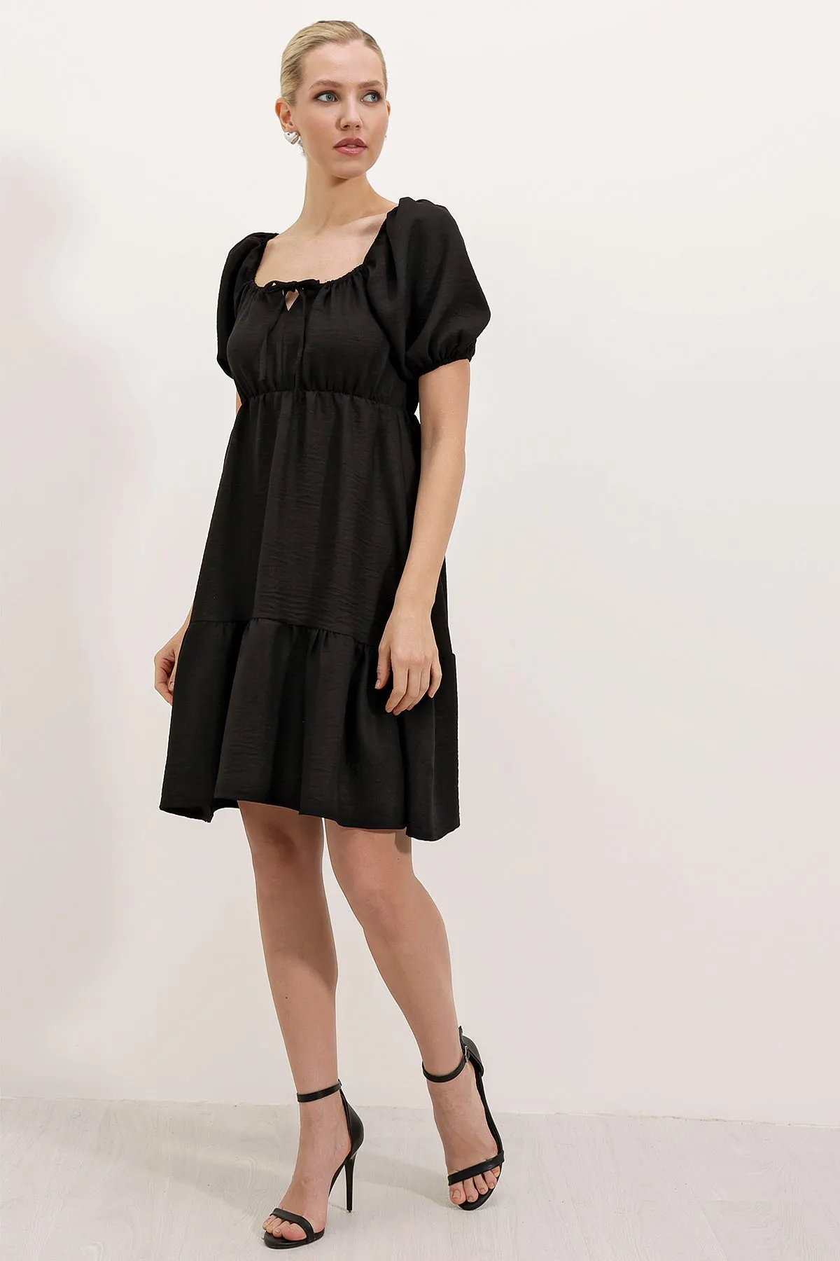 2351 kloş poplin elbise