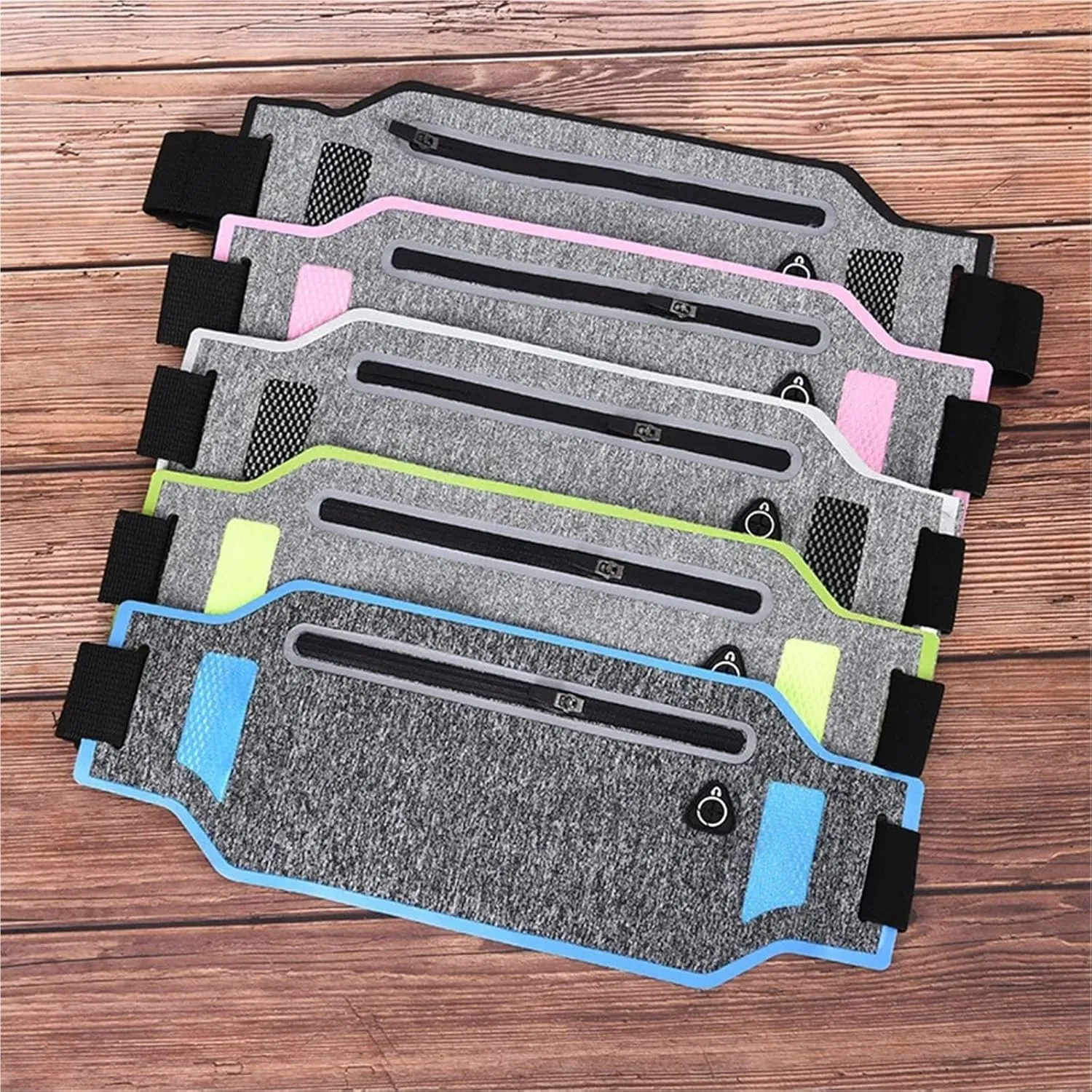 2PCS Ultra-thin Waist Pouch Wallet Belt Bags Fashion Running Sport Bum Bag Pack Travel Belly Waist Money Belt For Fitness and Running(Black)