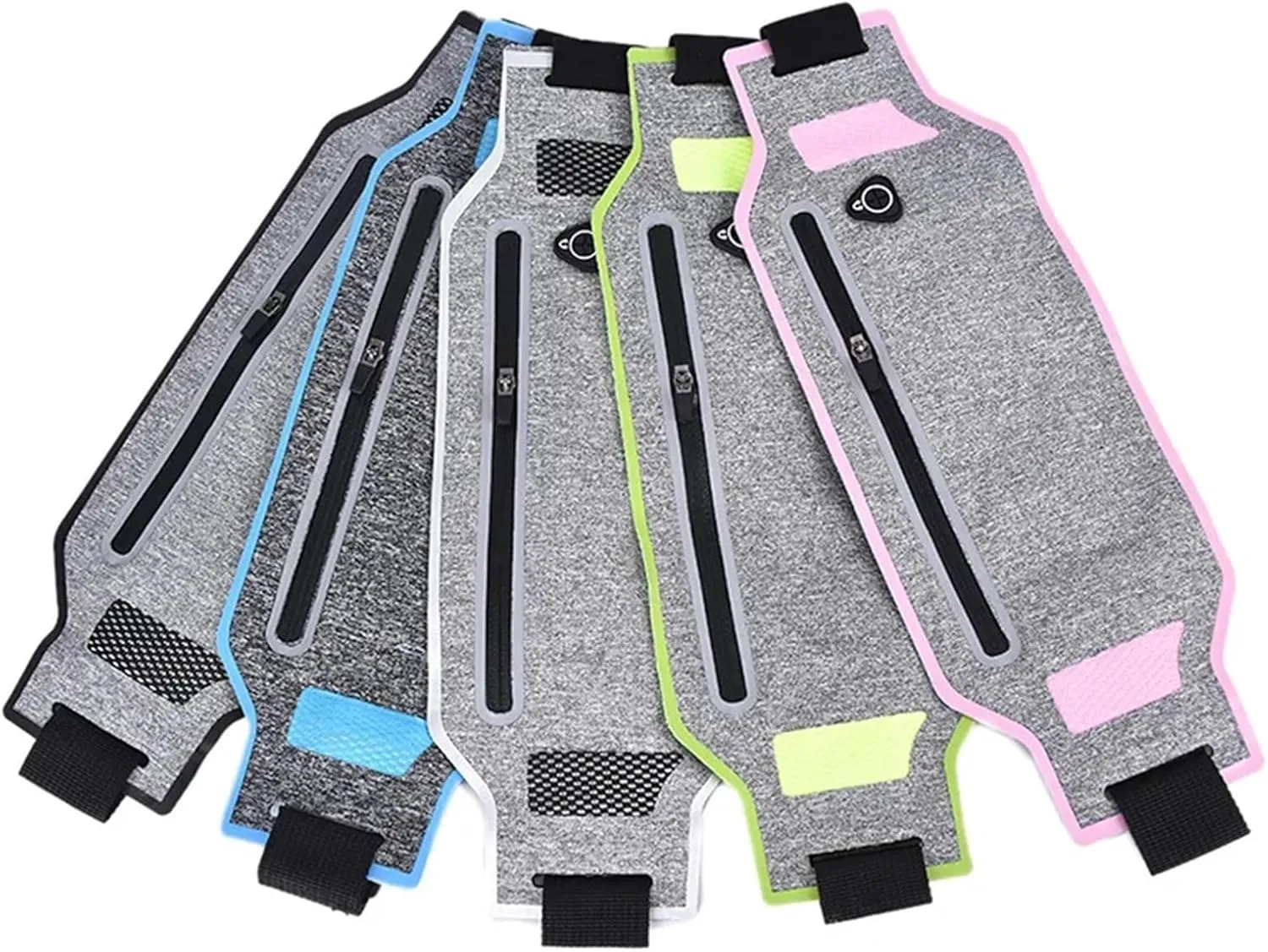 2PCS Ultra-thin Waist Pouch Wallet Belt Bags Fashion Running Sport Bum Bag Pack Travel Belly Waist Money Belt For Fitness and Running(Black)
