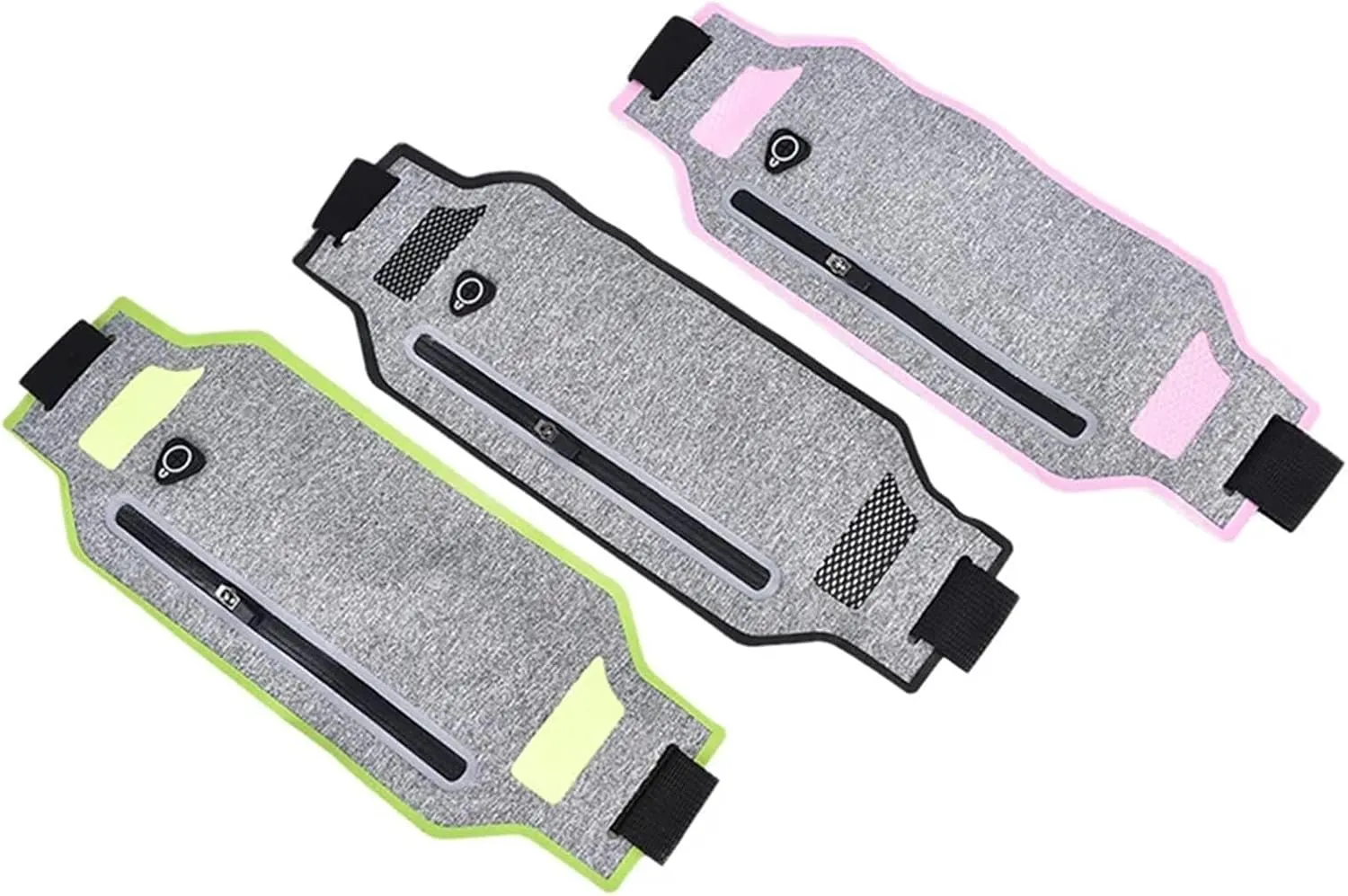2PCS Ultra-thin Waist Pouch Wallet Belt Bags Fashion Running Sport Bum Bag Pack Travel Belly Waist Money Belt For Fitness and Running(Black)