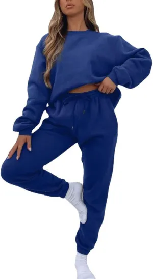Alunzoem Jogger Sets for Women 2 Piece Sweatsuit Outfits Long Sleeve Pullover Sweatshirt Pants Set Tracksuit