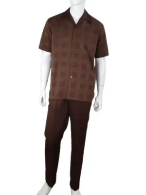 Apollo King Royal Diamond Brown Classic Fit 2 Piece Walking Suit
