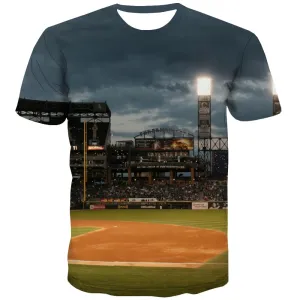 Baseball T shirts Men Stadium Shirt Print Game Tshirts Novelty White Tshirt Printed