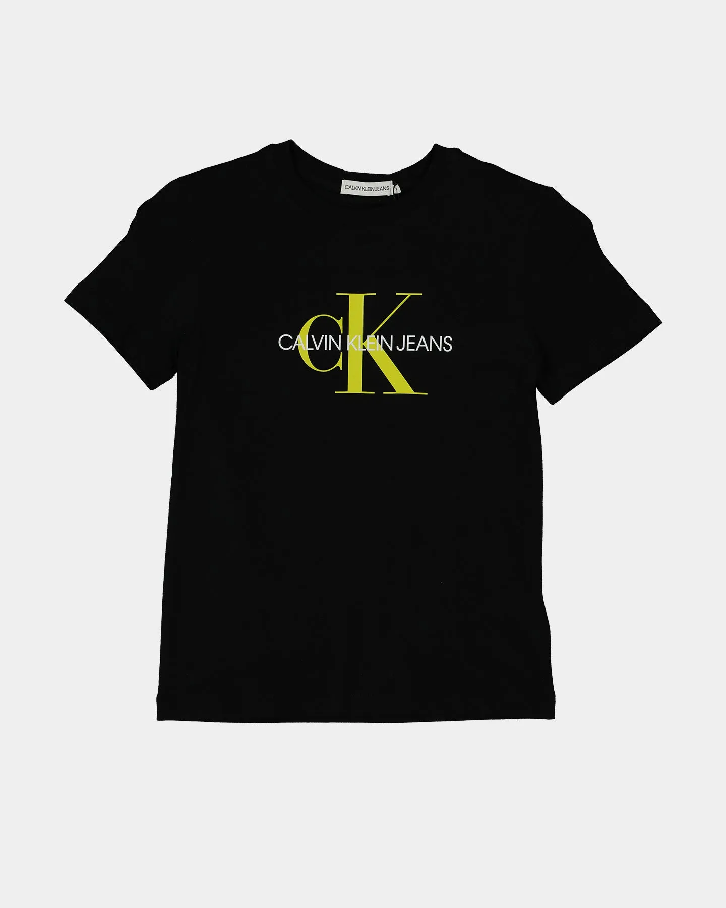 Calvin Klein Kid's Monogram Logo T-Shirt Heather Black/Yellow