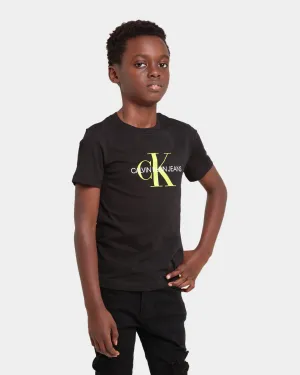 Calvin Klein Kid's Monogram Logo T-Shirt Heather Black/Yellow