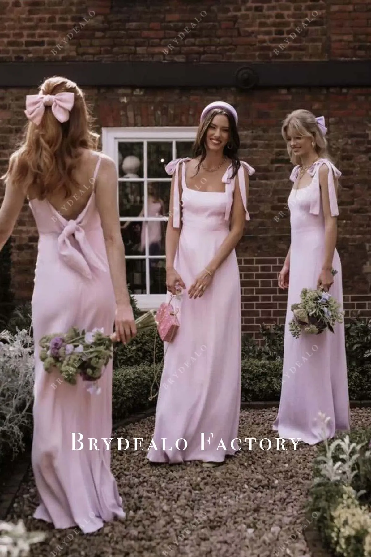 Candy Pink Sleeveless Mismatched Bridesmaid Dresses