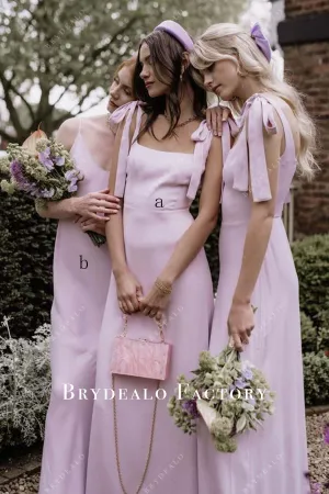 Candy Pink Sleeveless Mismatched Bridesmaid Dresses