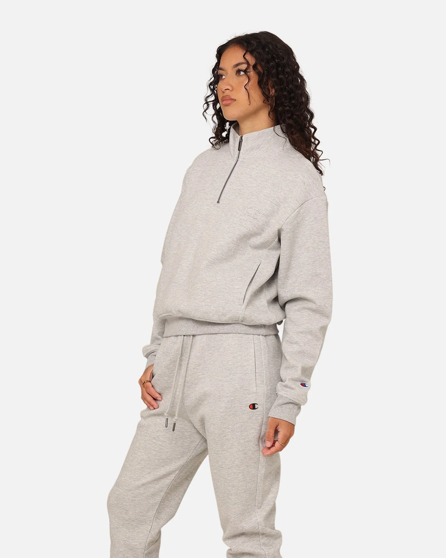 Champion Women's Rochester Tech Quarter Zip Oxford Heather