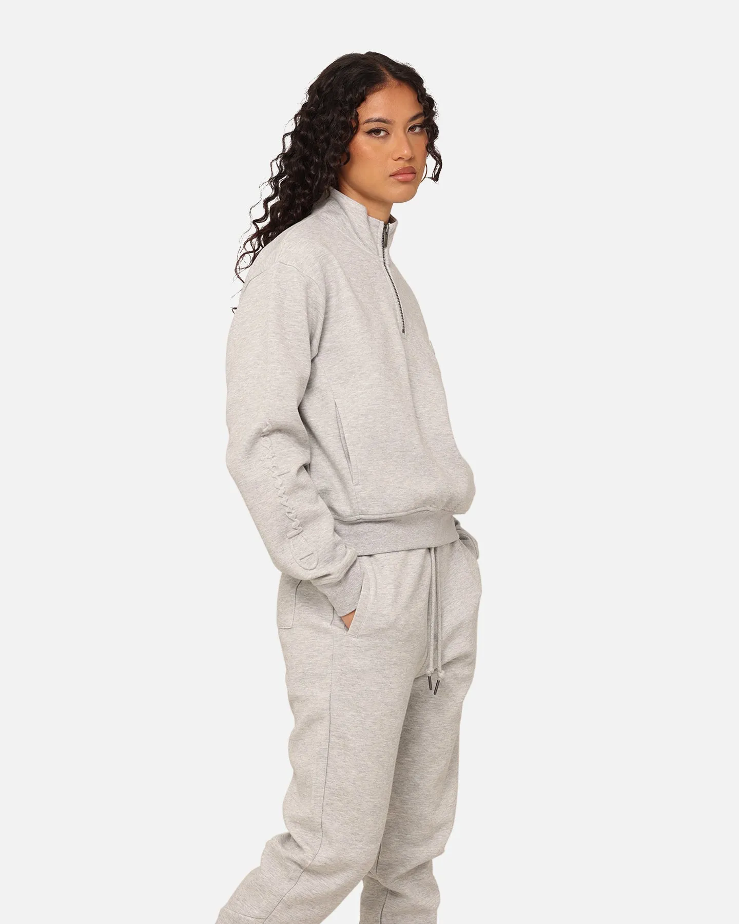Champion Women's Rochester Tech Quarter Zip Oxford Heather