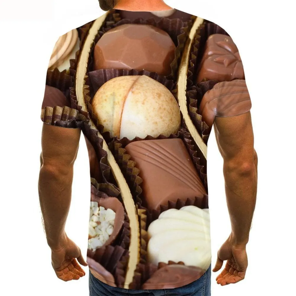 Chocolate T shirt Men Food Anime Clothes Party Shirt Print Harajuku Tshirts Casual