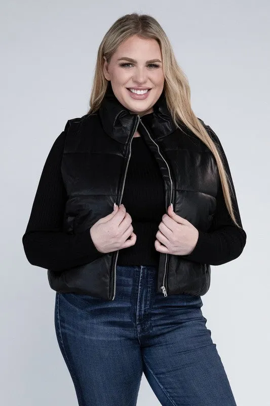 Crop Puffer Vest Plus
