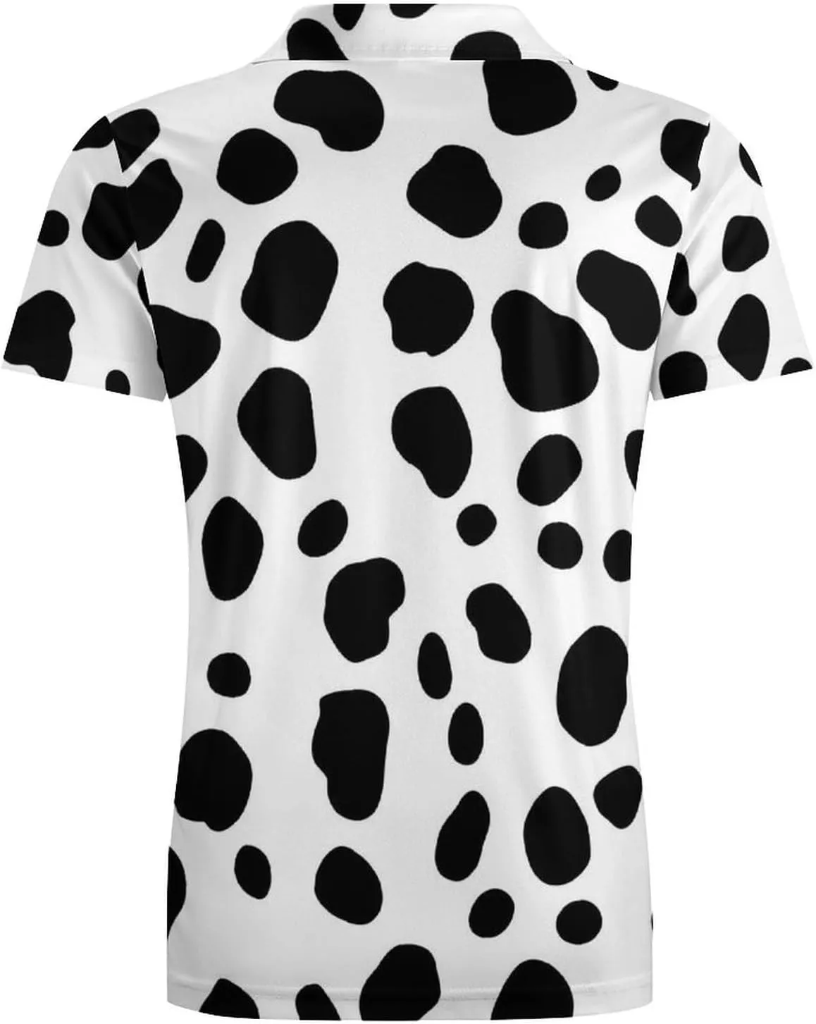 Dalmatian White And Black Pattern Men's Polo-Shirt Regular-Fit Short Sleeve Sports Quick Dry Golf Tennis T-Shirt