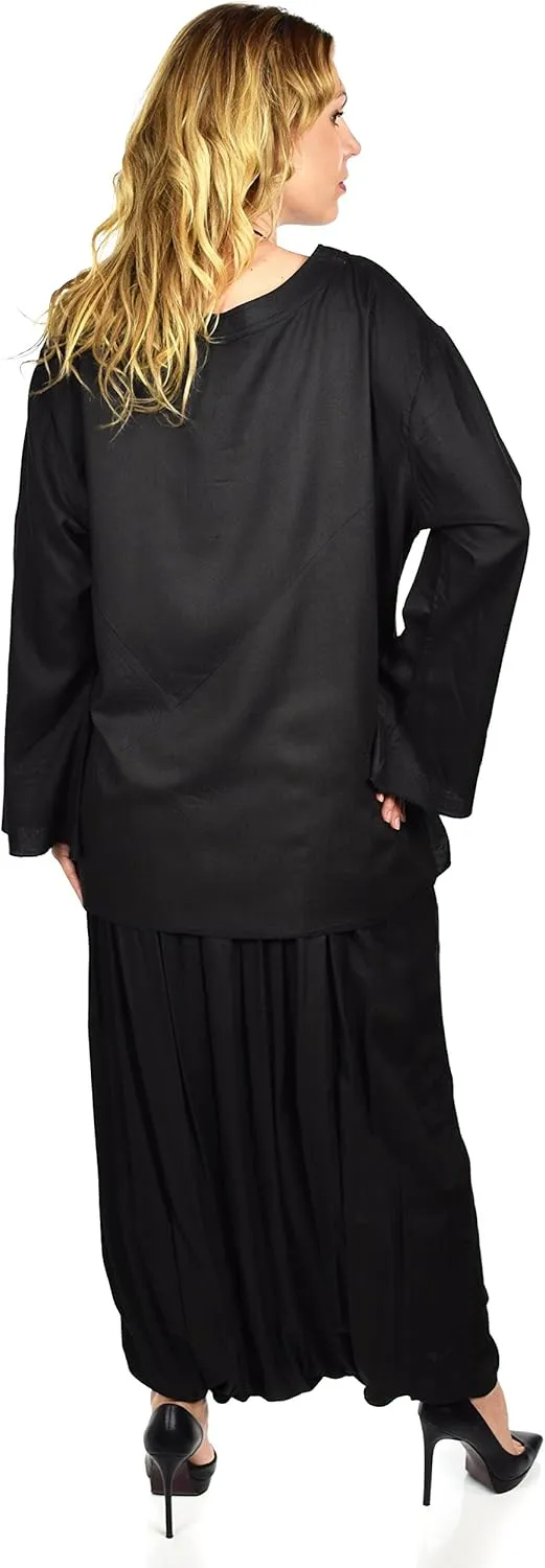 Dare2BStylish Women 2 Piece Dress Harem Pant Set Outfit with Full Sleeved Top