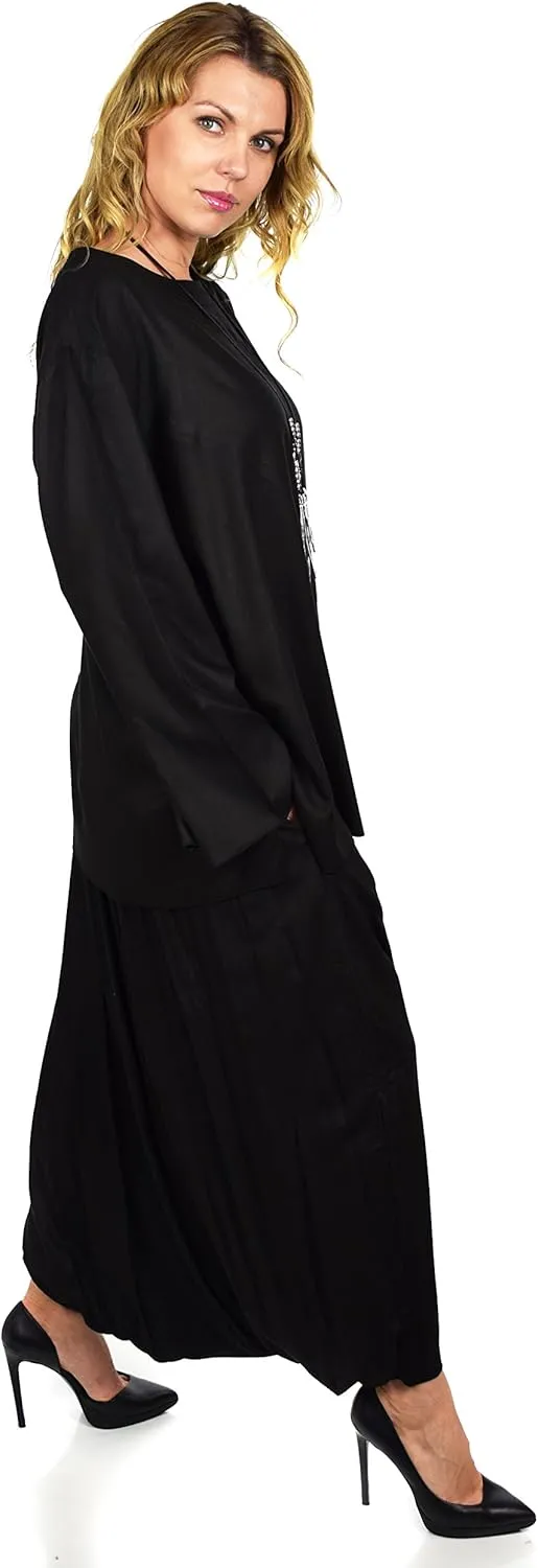 Dare2BStylish Women 2 Piece Dress Harem Pant Set Outfit with Full Sleeved Top