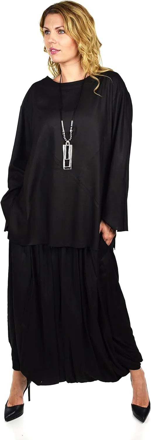Dare2BStylish Women 2 Piece Dress Harem Pant Set Outfit with Full Sleeved Top