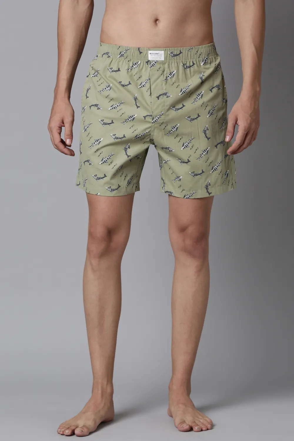 Dark-Tan, Beige & Fern-Green Printed 365 Boxers Triplet Combo