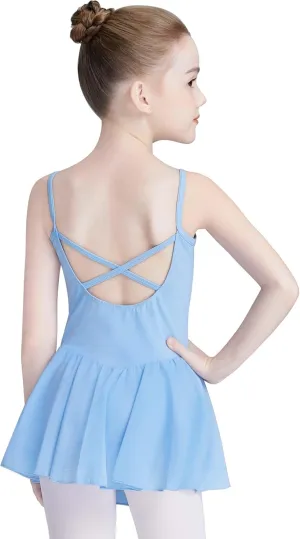 Daydance Skirted Leotards Girls Short Sleeve Leotard Dress for Ballet, Dance