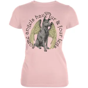 Dog Angel Blush Pink Juniors Soft T-Shirt