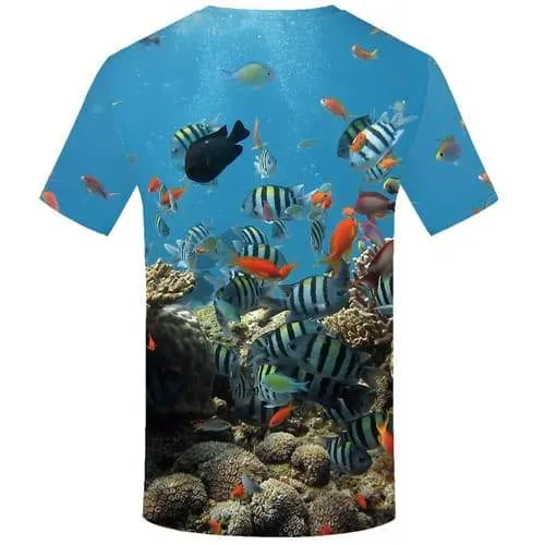 Fish T-shirt Men Tropical T-shirts Graphic Ocean Shirt Print Carp Tshirts Cool Animal Tshirts Novelty Short Sleeve summer Unisex
