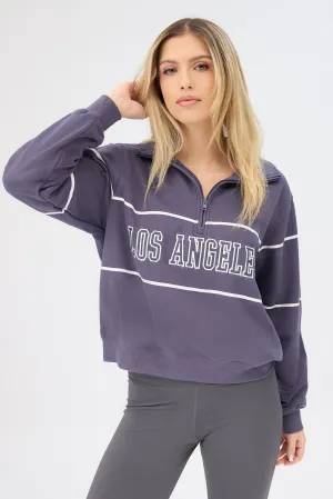 Graphic Quarter-Zip Polo Sweatshirt
