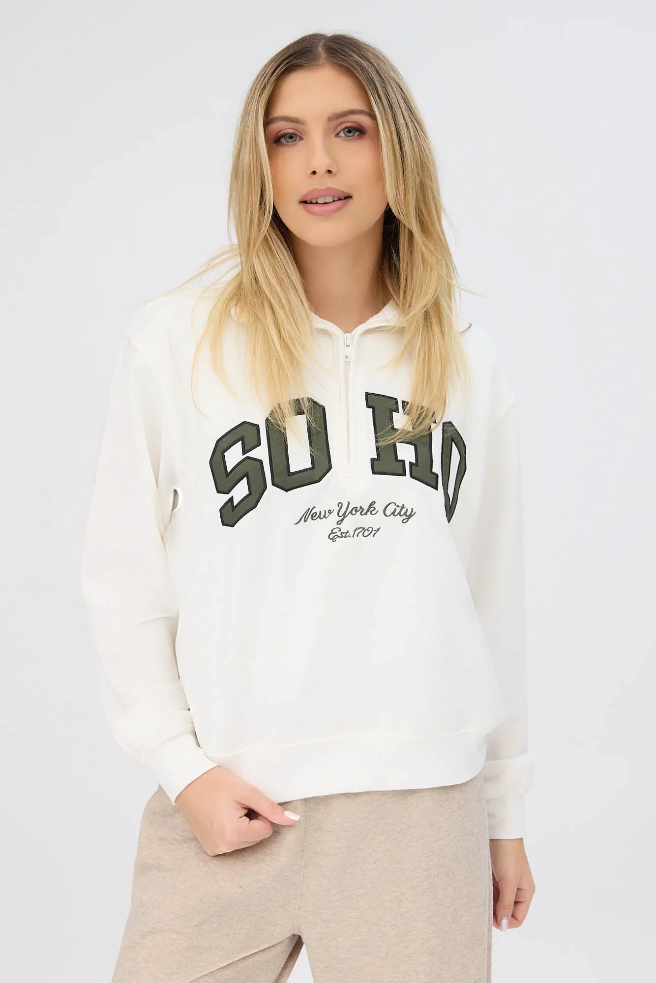 Graphic Quarter-Zip Polo Sweatshirt