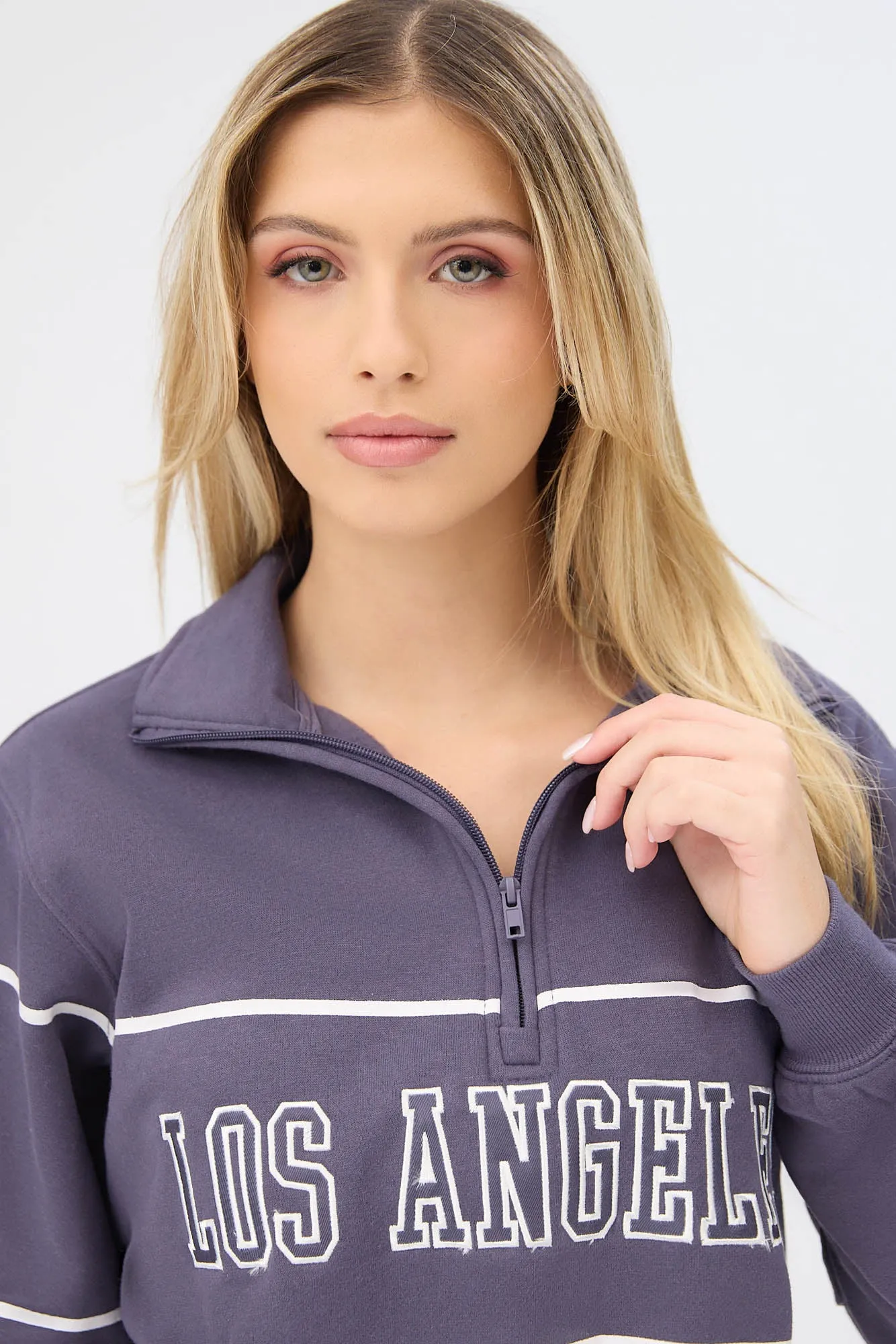 Graphic Quarter-Zip Polo Sweatshirt