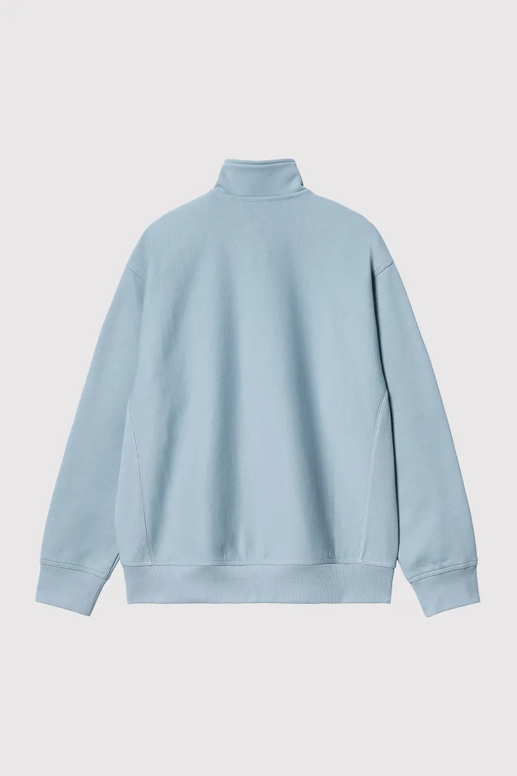 Half Zip American Script Sweat - Frosted Blue