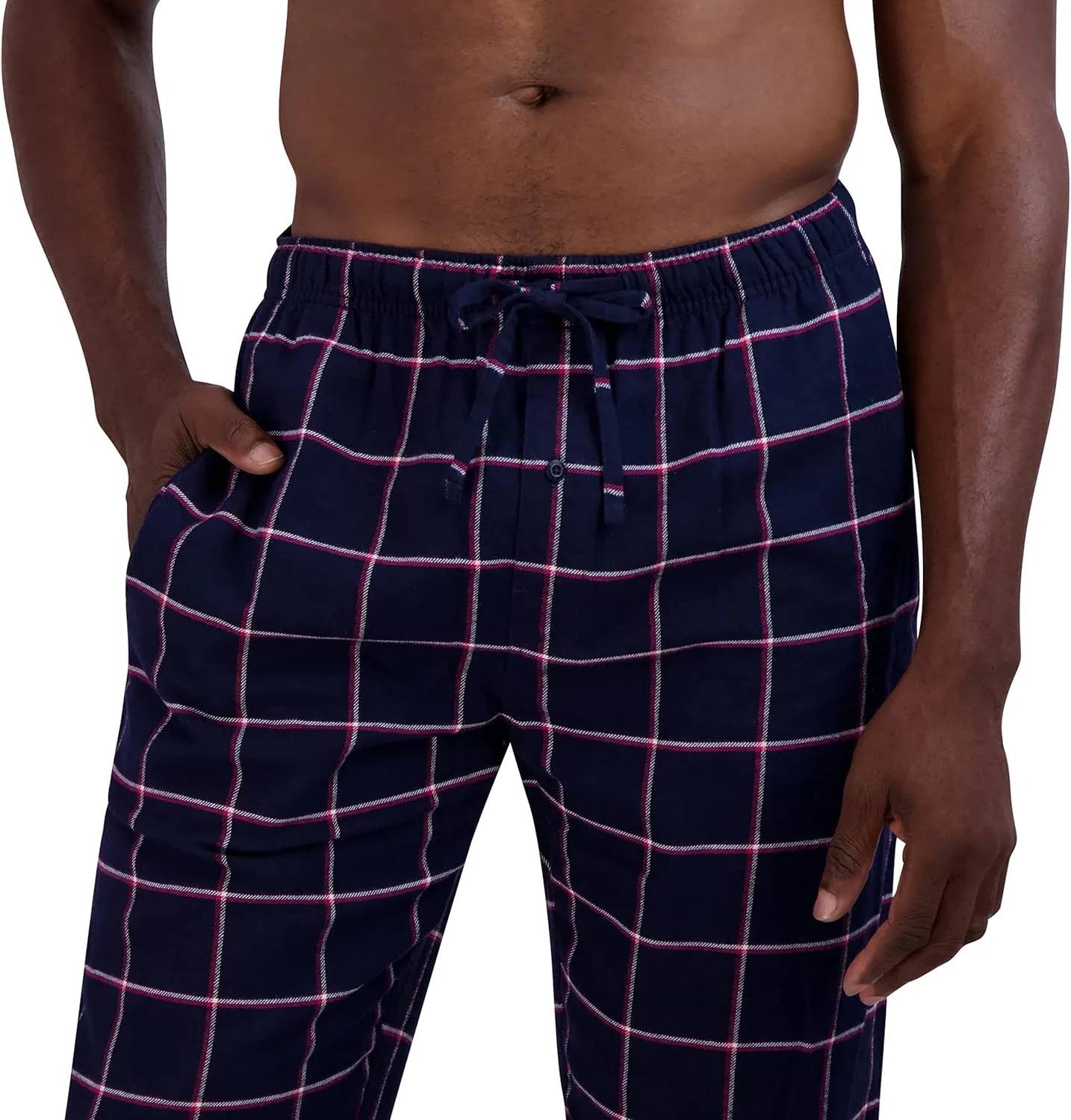 Hanes Ultimate Men's Flannel Pant, Black/White, Small