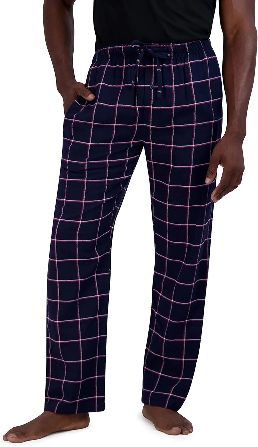 Hanes Ultimate Men's Flannel Pant, Black/White, Small
