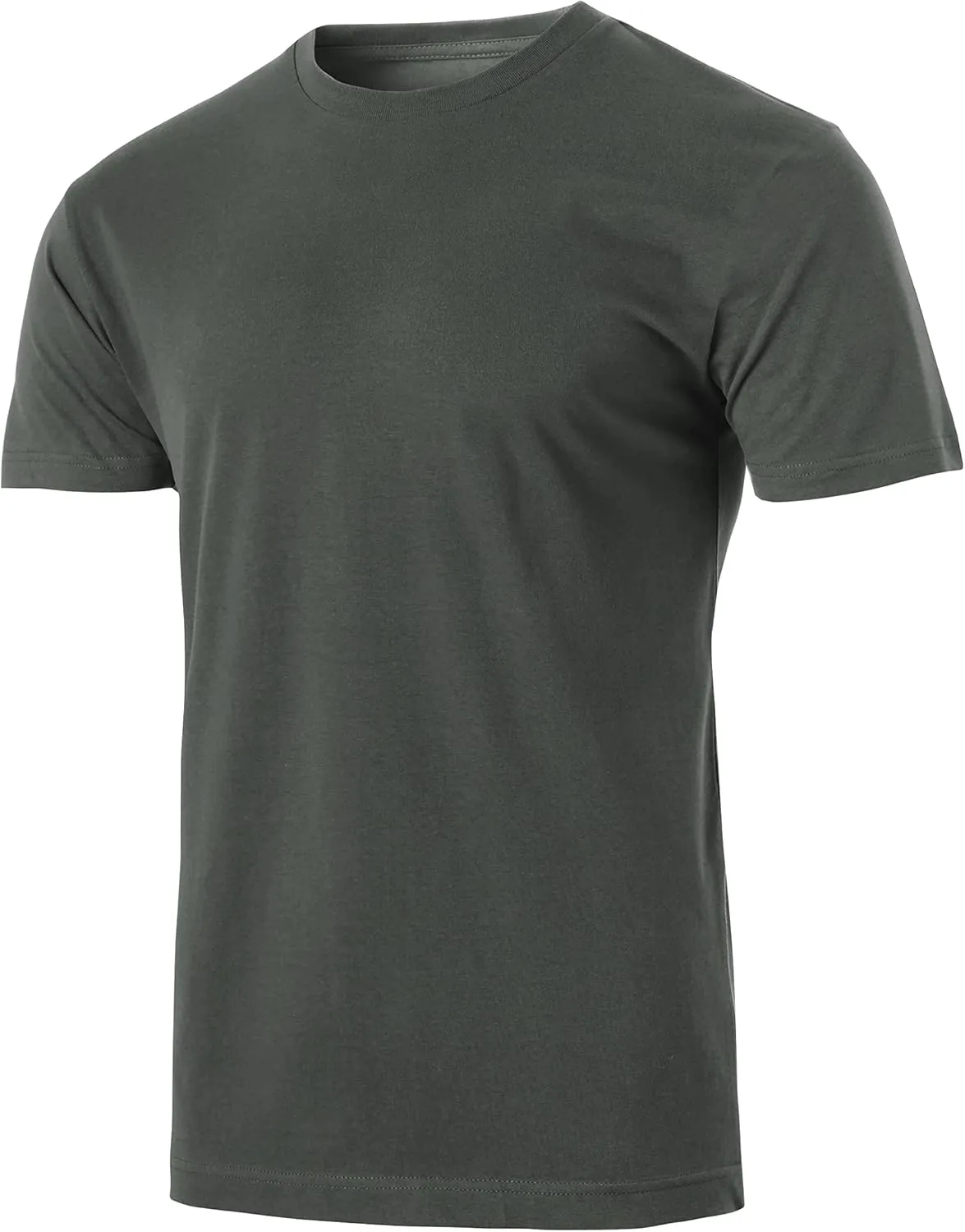 Hat and Beyond Men's Natural High Grade Organic Cotton Crew Neck Short Sleeve Tee Shirt