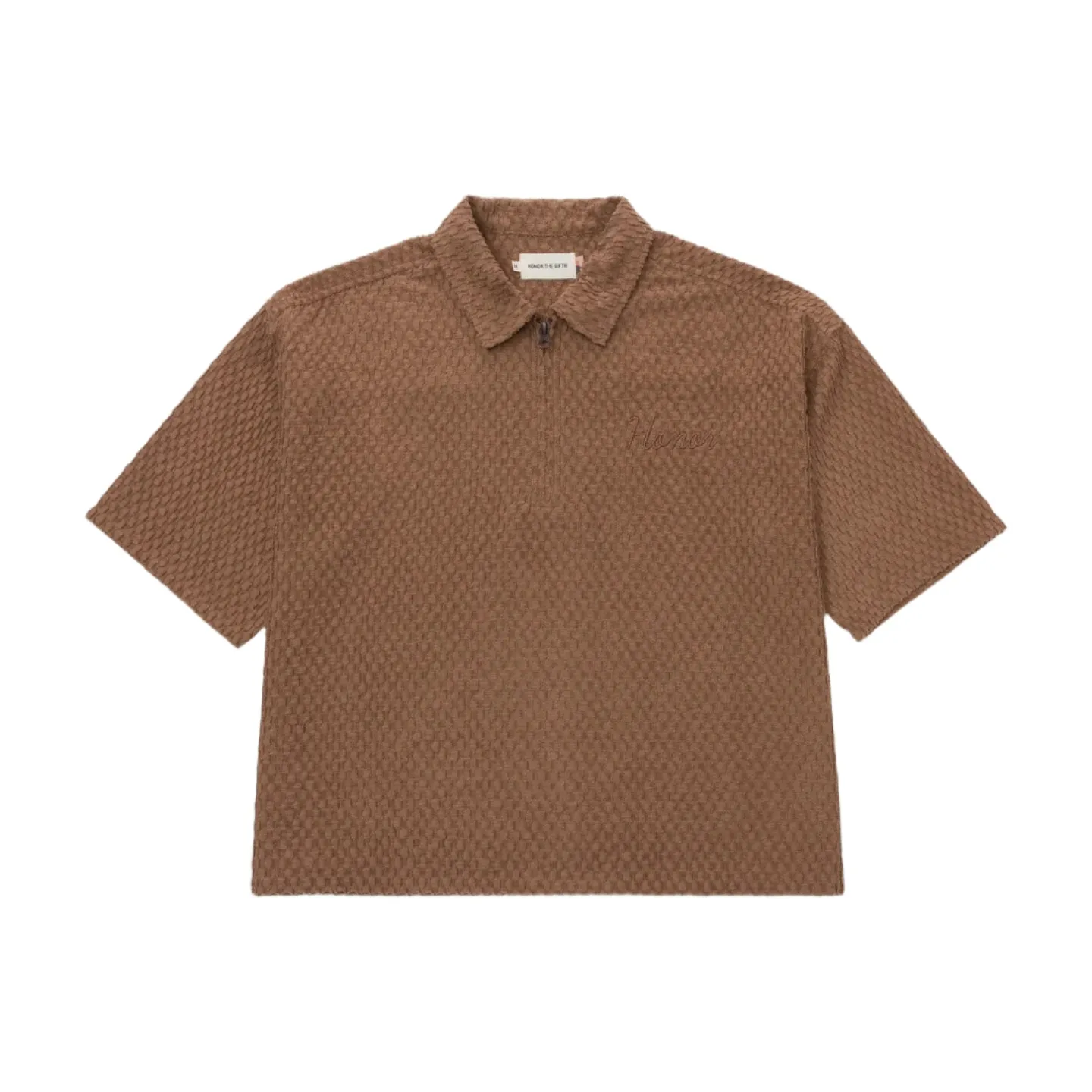 Honor The Gift Textured Knit Quarter Zip - Brown
