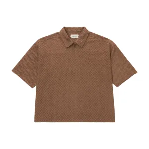 Honor The Gift Textured Knit Quarter Zip - Brown