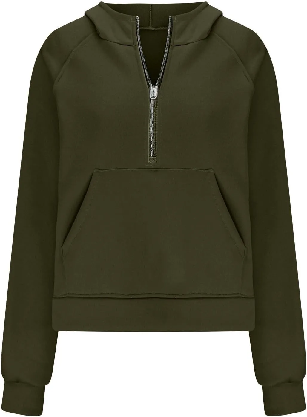Hoodies for Women Half Zip Long Sleeve Fleece Cropped Sweatshirts Plus Size Loose Casual Fashion Pullover with Pocket