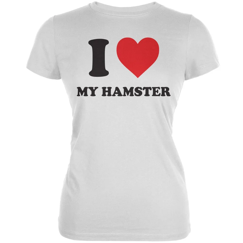 I Heart My Hamster Light Blue Juniors Soft T-Shirt