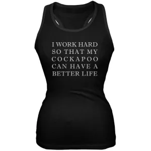 I Work Hard for My Cockapoo Black Juniors Soft Tank Top