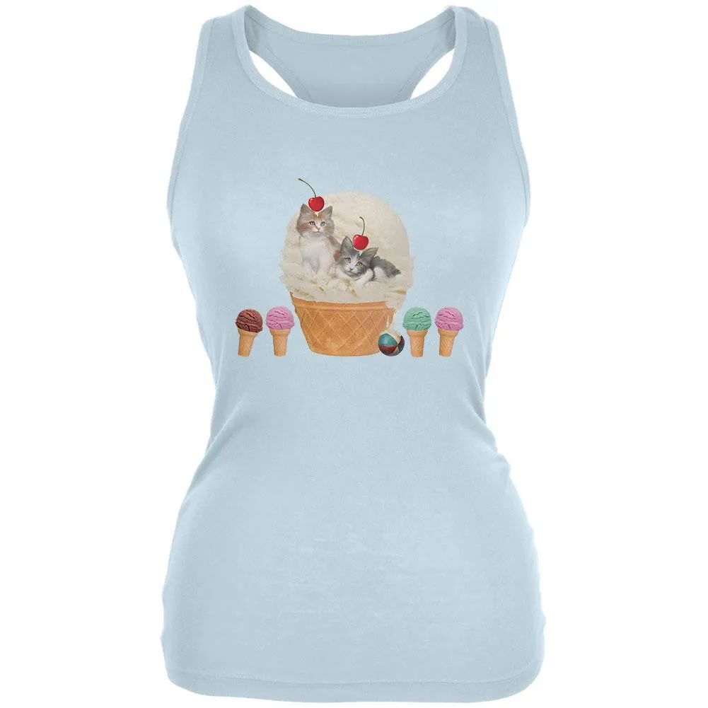 Ice Cream Cone Cat Red Juniors Soft Tank Top