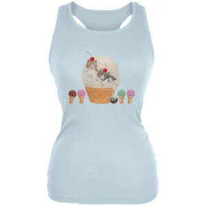 Ice Cream Cone Cat Red Juniors Soft Tank Top