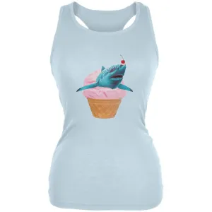 Ice Cream Cone Shark White Juniors Soft Tank Top