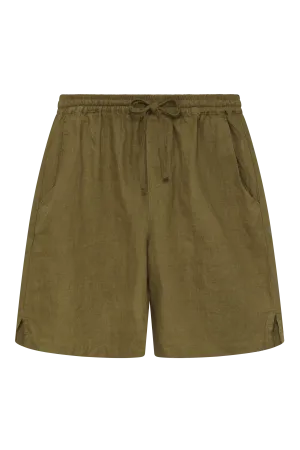 Jerry Linen Shorts Khaki