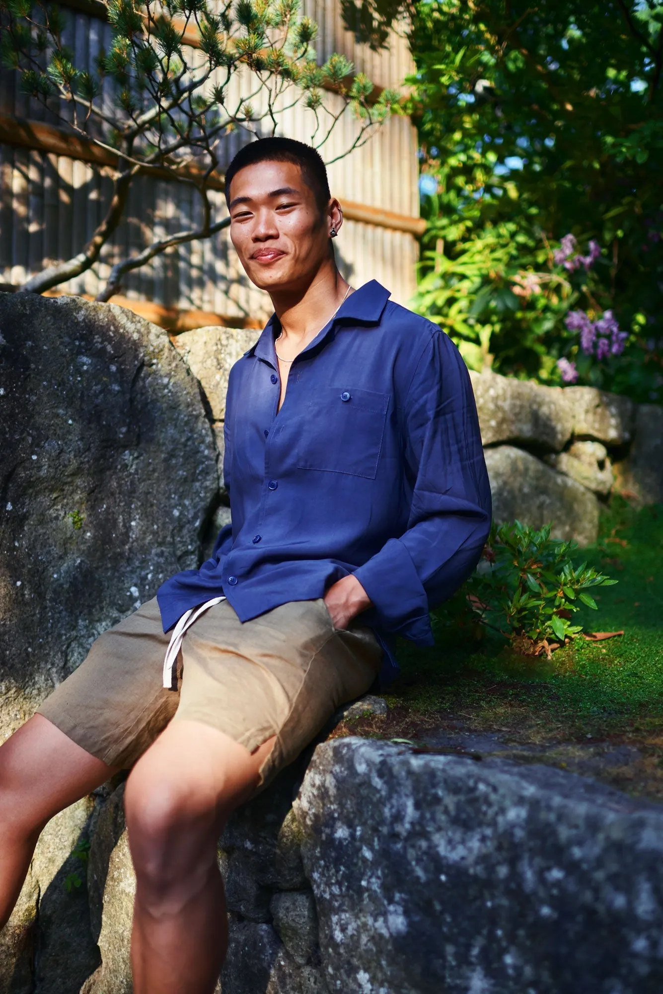 Jerry Linen Shorts Khaki