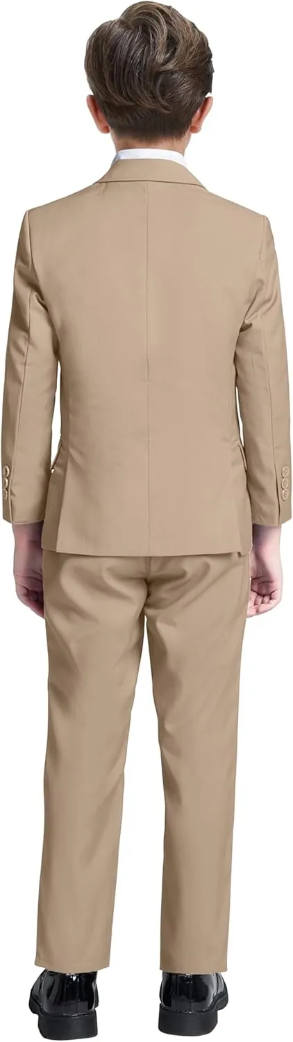 JPF Boy's Formal Suit Set Slim Fit Kids Tuxedo Suits for Wedding Teen Toddler Boy Dress Suit Outfit