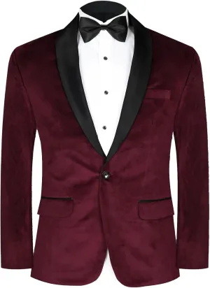 Men's Blazer Velvet Long Sleeve Regular Fit Suit Sport Coat Jacket Casual Lightweight Business Office Meeting Coat