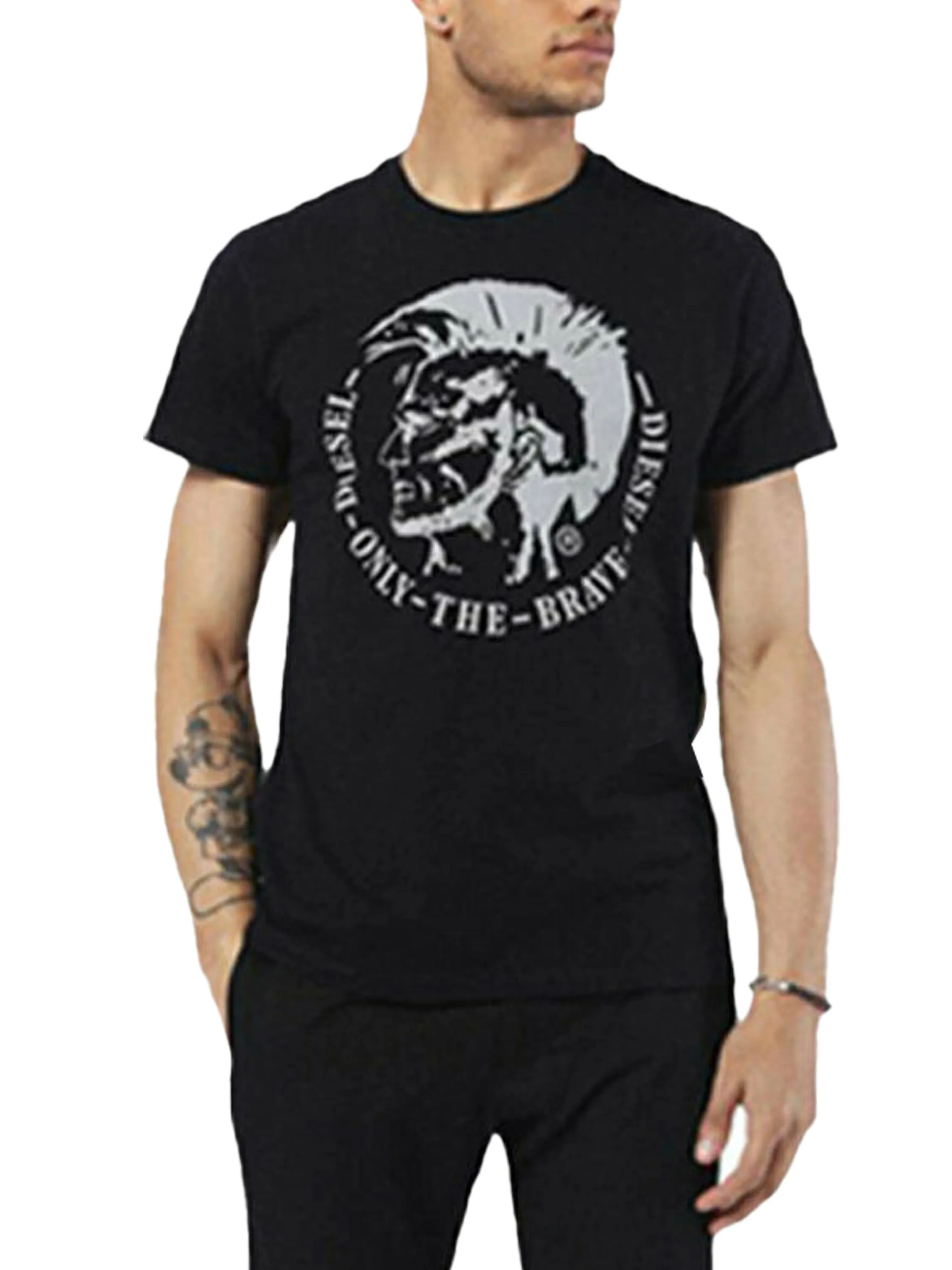Mens Diesel Brave Casual Short Sleeve Cotton Crew Neck T-Shirt