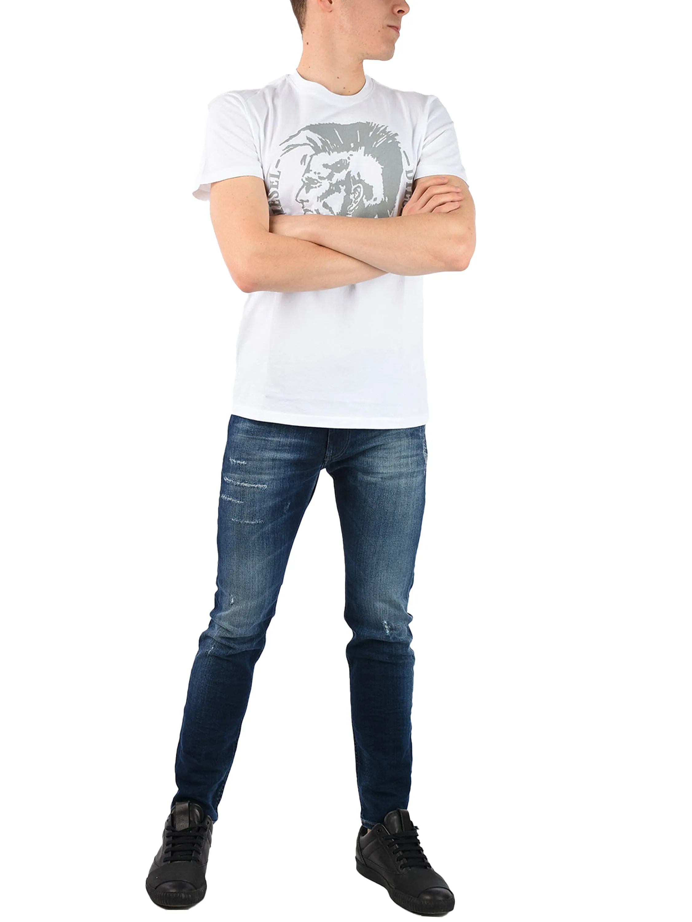Mens Diesel Brave Casual Short Sleeve Cotton Crew Neck T-Shirt