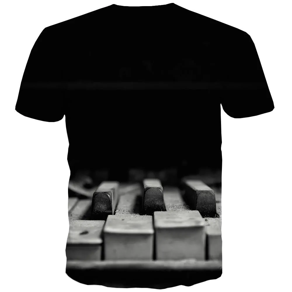 Music T-shirt Men Instrument Tshirts Casual Retro T-shirts Graphic Electronic Tshirts Novelty