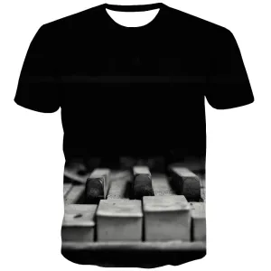 Music T-shirt Men Instrument Tshirts Casual Retro T-shirts Graphic Electronic Tshirts Novelty