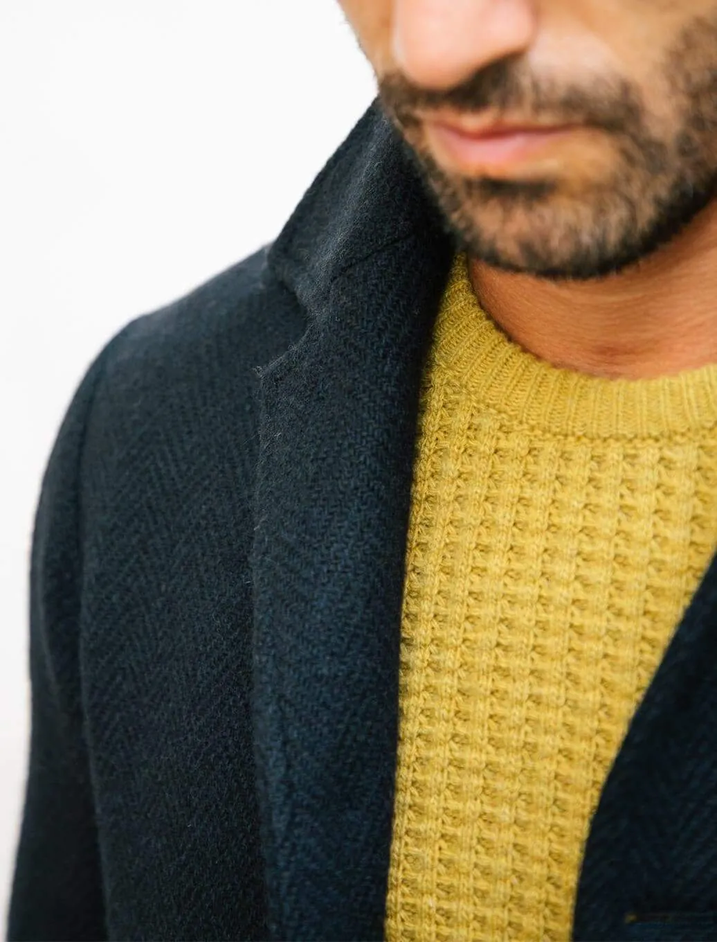 Mustard Waffle Knit Wool & Cashmere Jumper